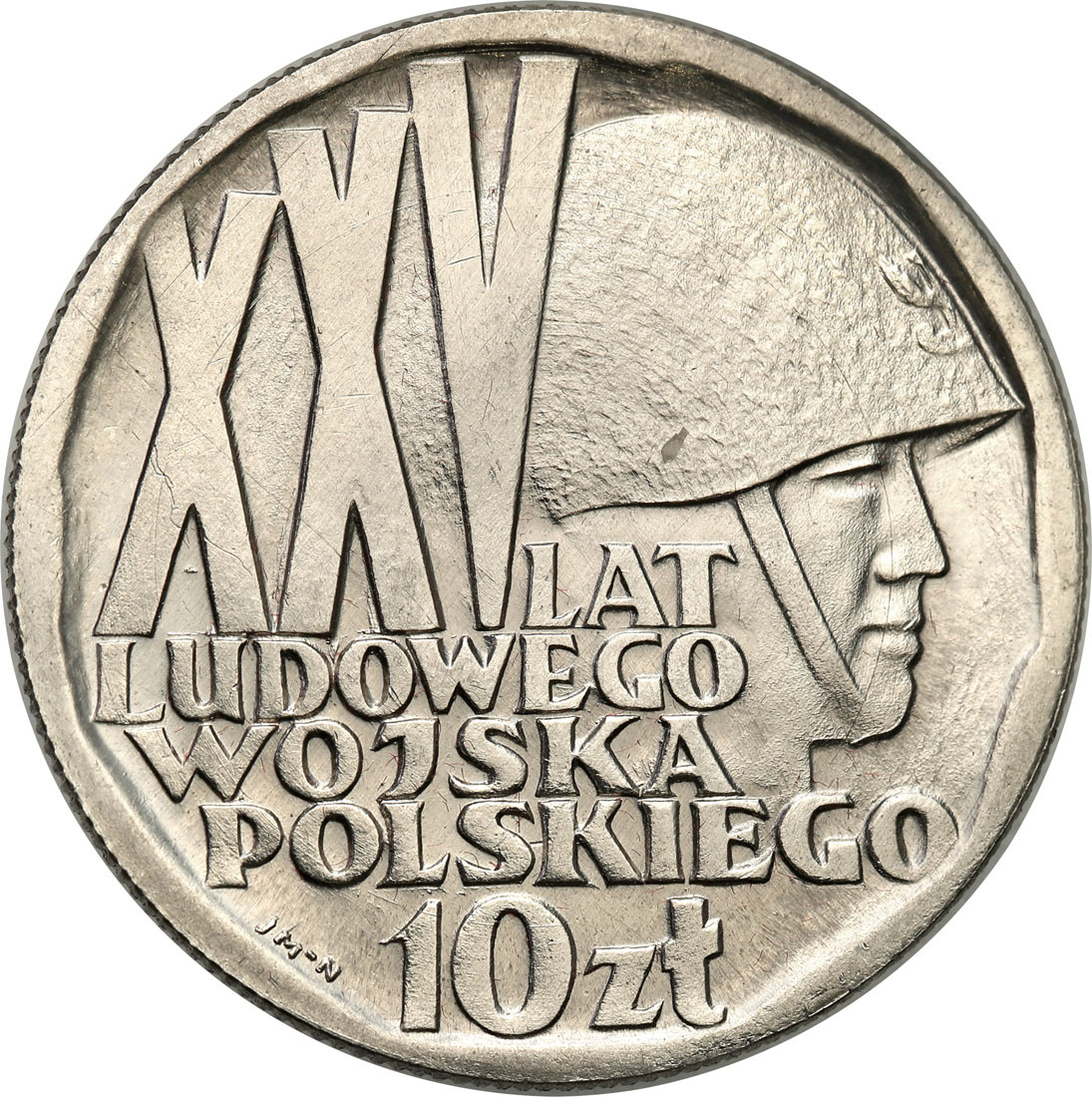 PRL. PRÓBA Nikiel 10 złotych 1968 Wojsko Ludowe